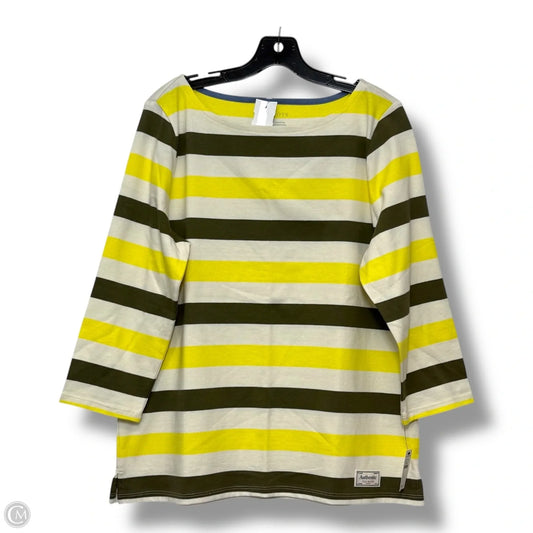 Top 3/4 Sleeve By Talbots In Striped Pattern, Size: L