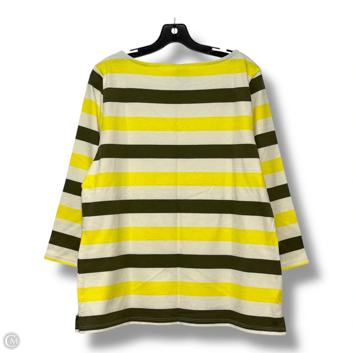 Top 3/4 Sleeve By Talbots In Striped Pattern, Size: L