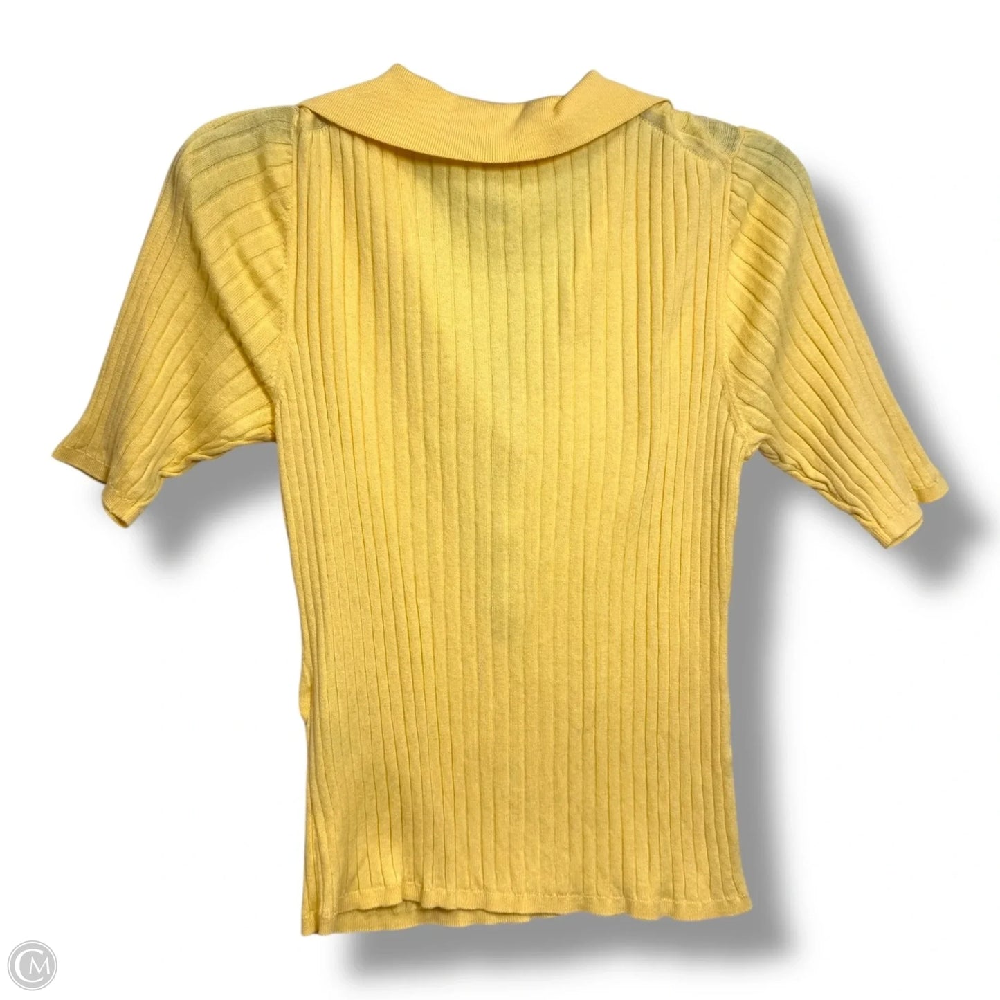 Top Short Sleeve By White House Black Market In Yellow, Size: L