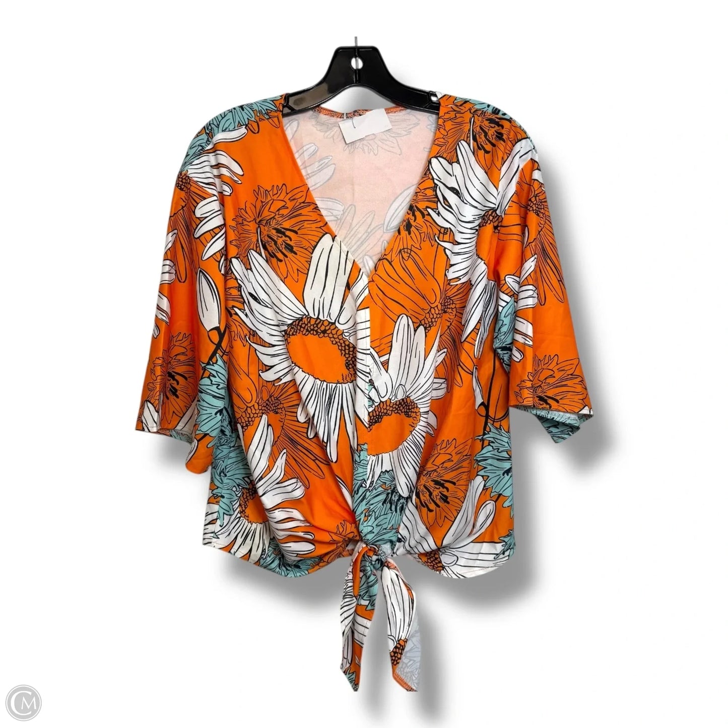 Top Short Sleeve By Clothes Mentor In Tropical Print, Size: S