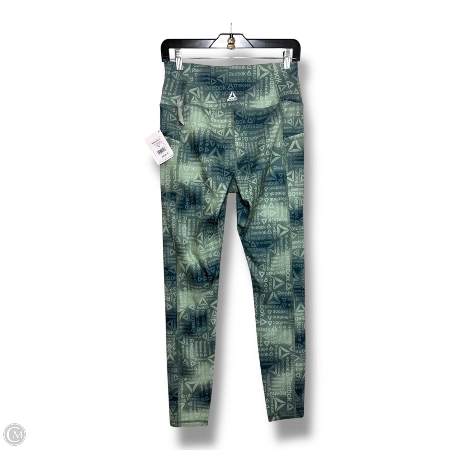 Athletic Leggings By Reebok In Green, Size: M