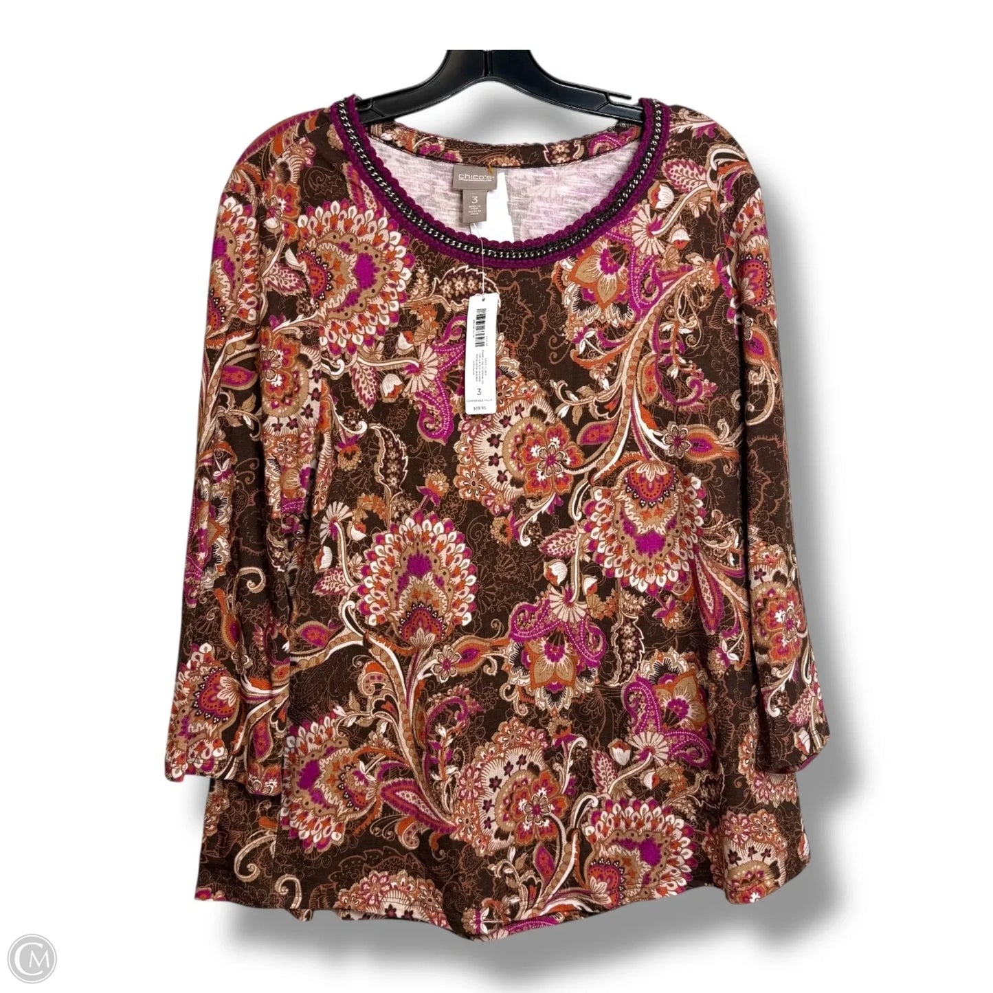 Top Long Sleeve By Chicos In Multi-colored, Size: 3x