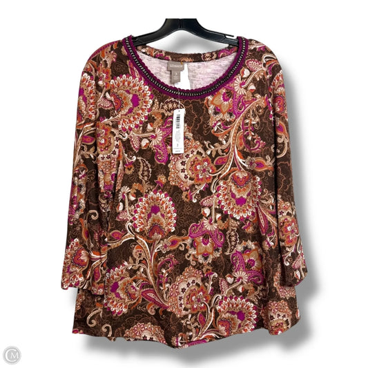 Top Long Sleeve By Chicos In Multi-colored, Size: 3x
