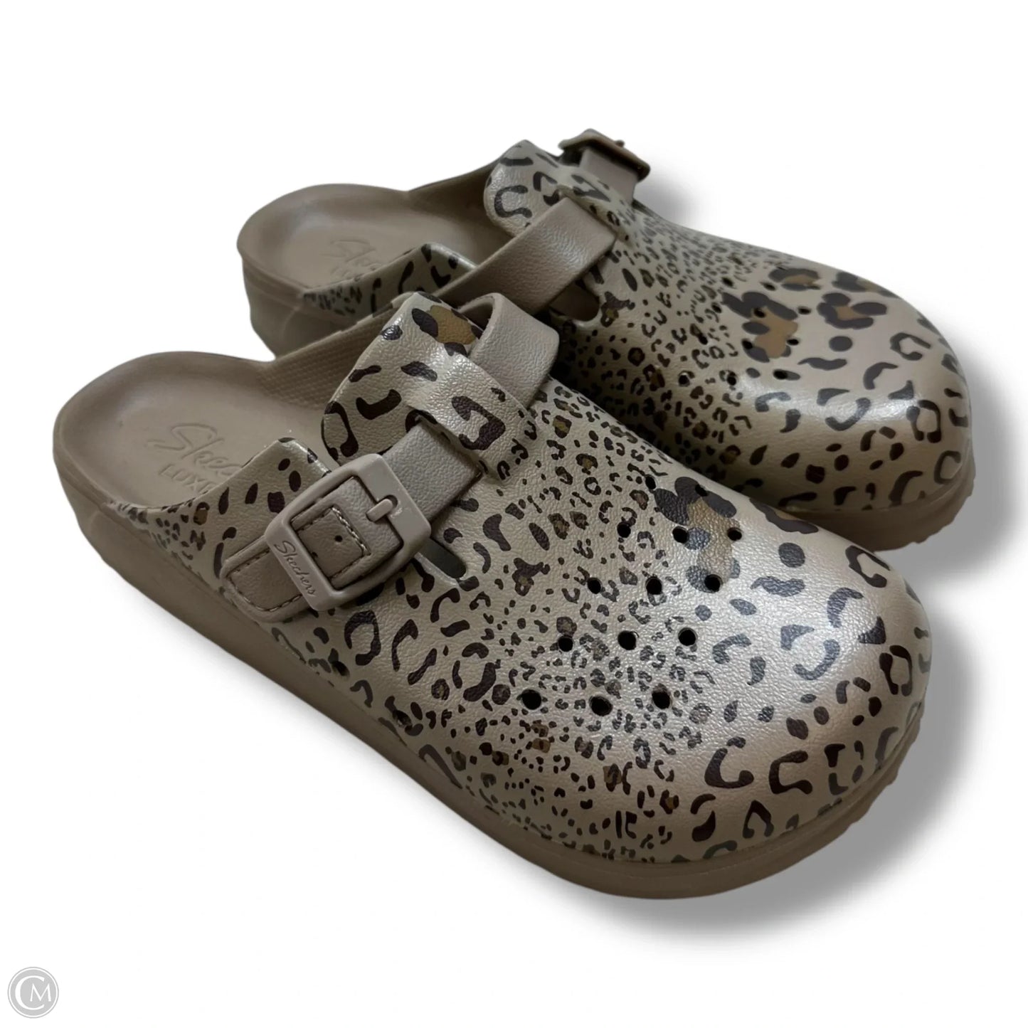 Sandals Flats By Skechers In Camouflage Print, Size: 6