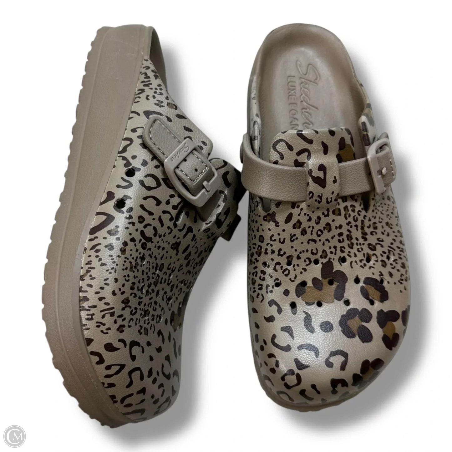 Sandals Flats By Skechers In Camouflage Print, Size: 6