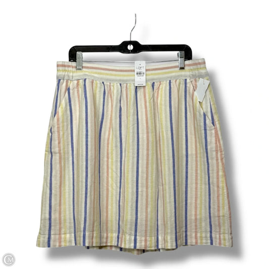 Skirt Mini & Short By Loft In Striped Pattern, Size: L