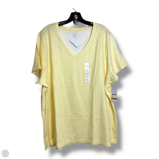 Top Short Sleeve By Studio Works In Yellow, Size: 3x
