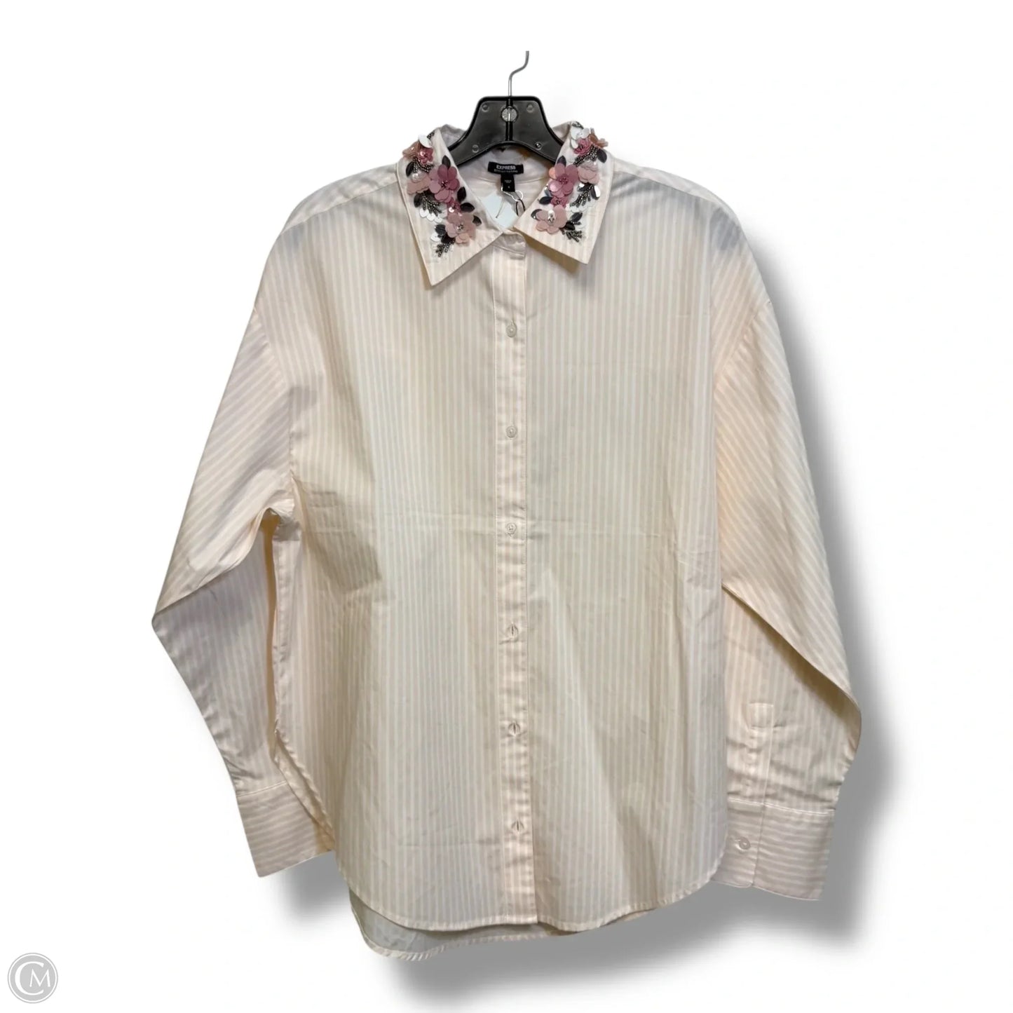 Blouse Long Sleeve By Express In Peach, Size: S