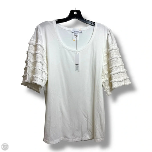 Top Short Sleeve By Chicos In White, Size: Xl
