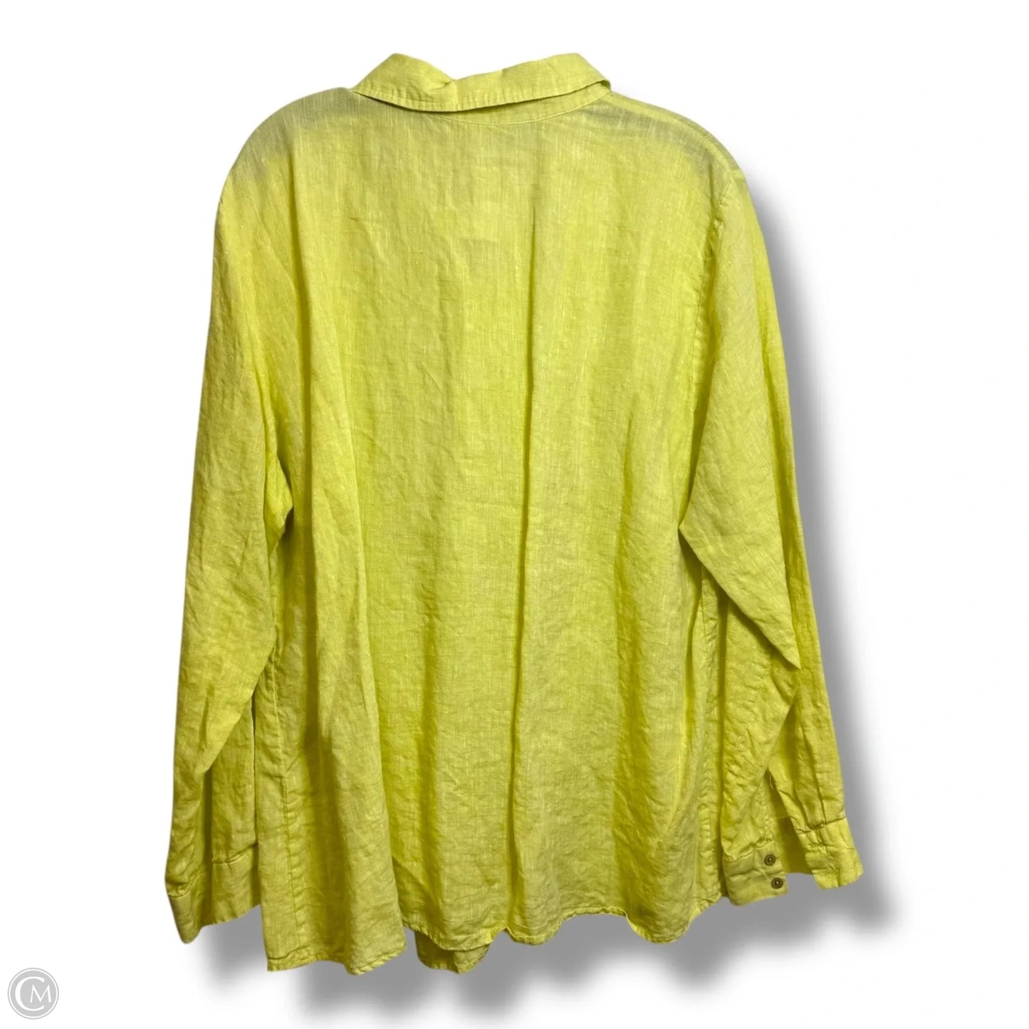 Top Long Sleeve By Eileen Fisher In Yellow, Size: 1x