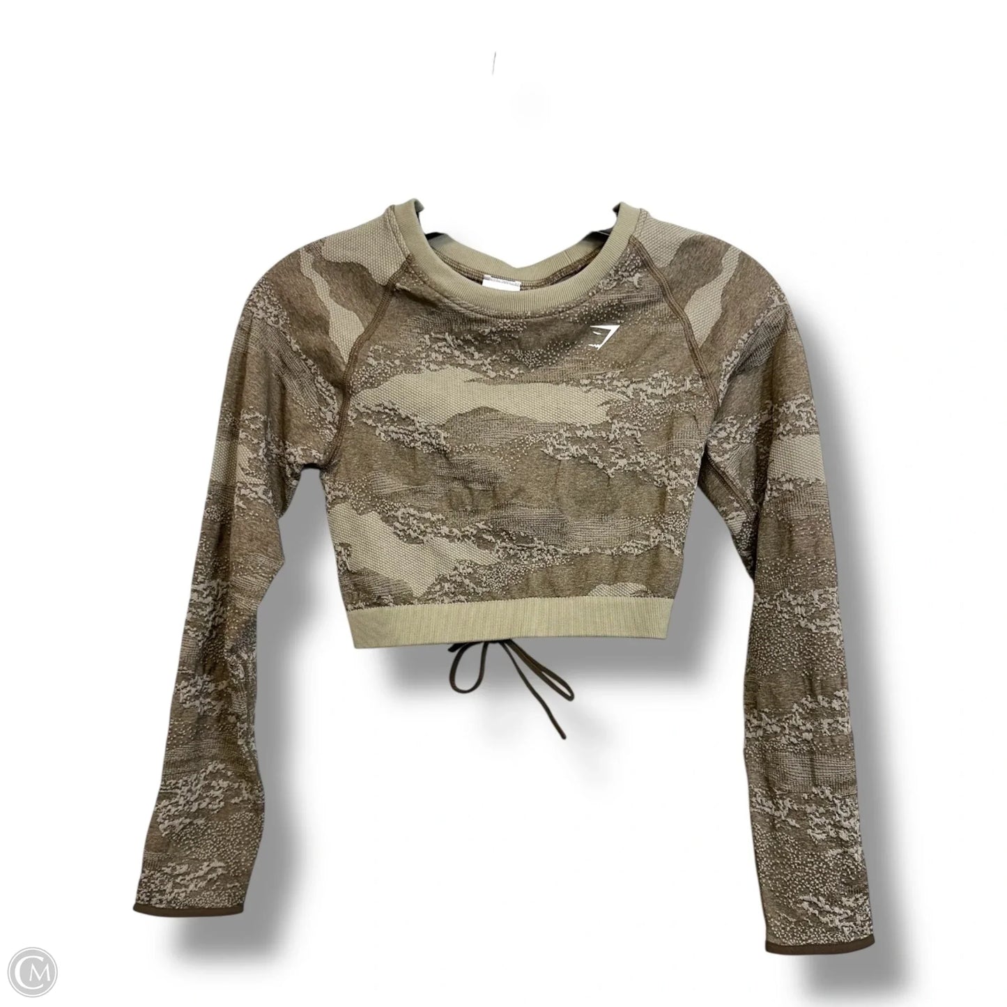 Athletic Top Long Sleeve Crewneck By Gym Shark In Brown, Size: M