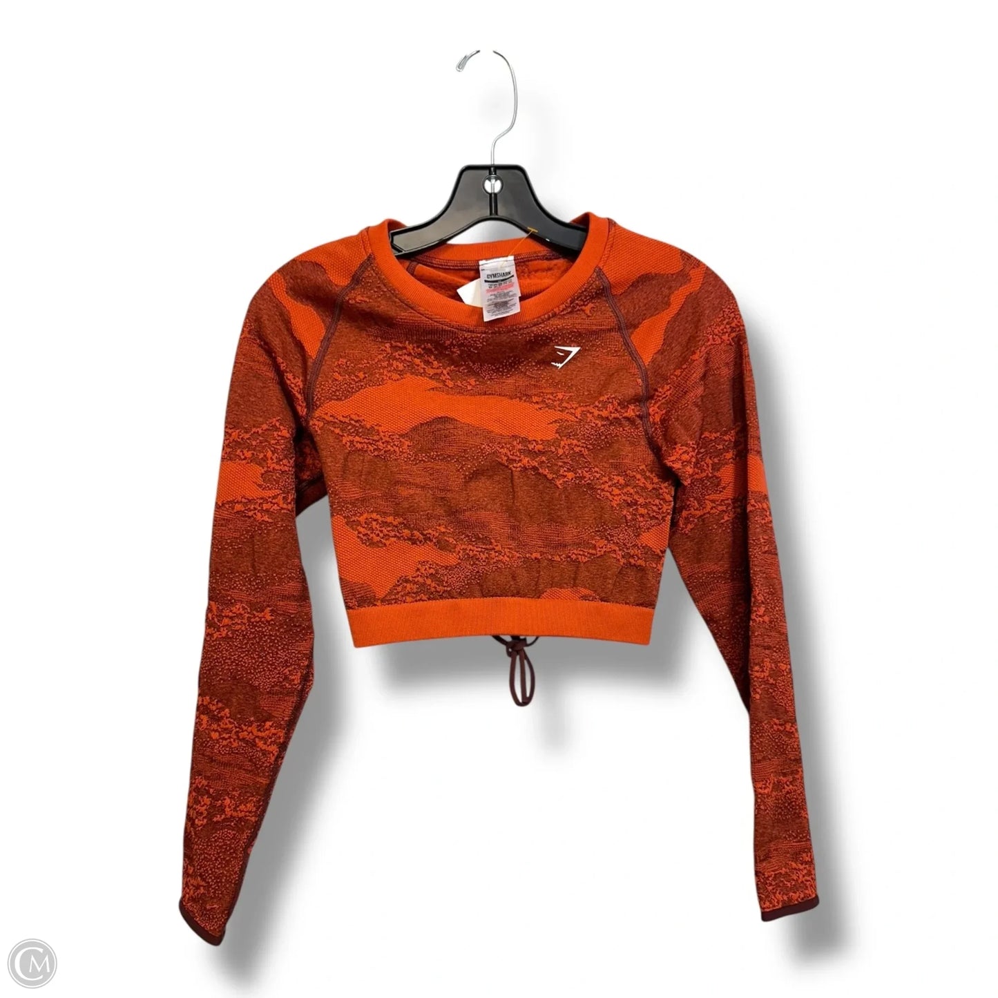 Athletic Top Long Sleeve Crewneck By Gym Shark In Orange, Size: M