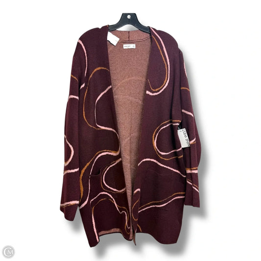 Cardigan By Nine West In Maroon, Size: Xxl