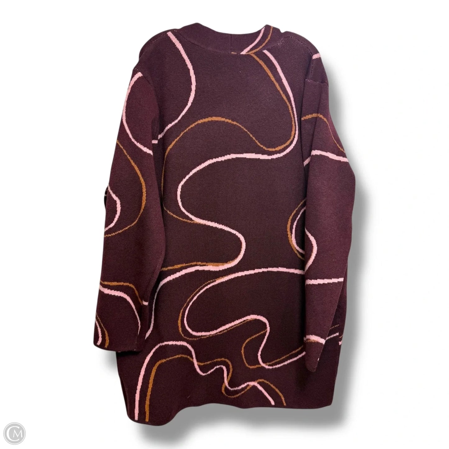 Cardigan By Nine West In Maroon, Size: Xxl