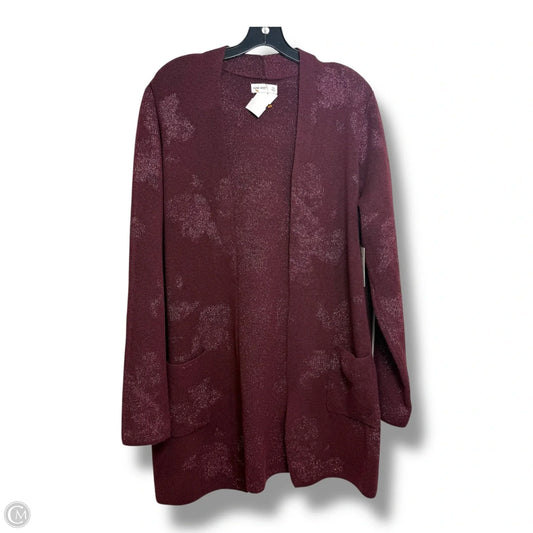 Cardigan By Nine West In Maroon, Size: Xxl