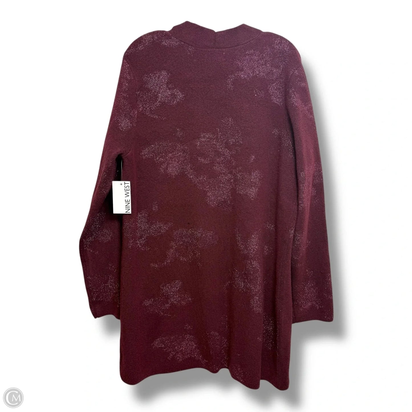 Cardigan By Nine West In Maroon, Size: Xxl