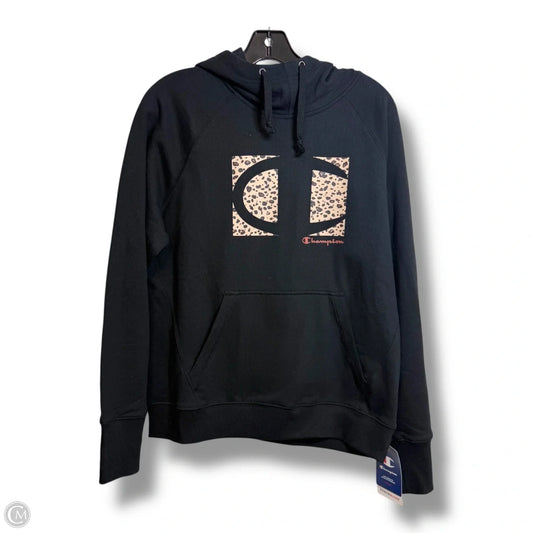 Sweatshirt Hoodie By Champion In Black, Size: M