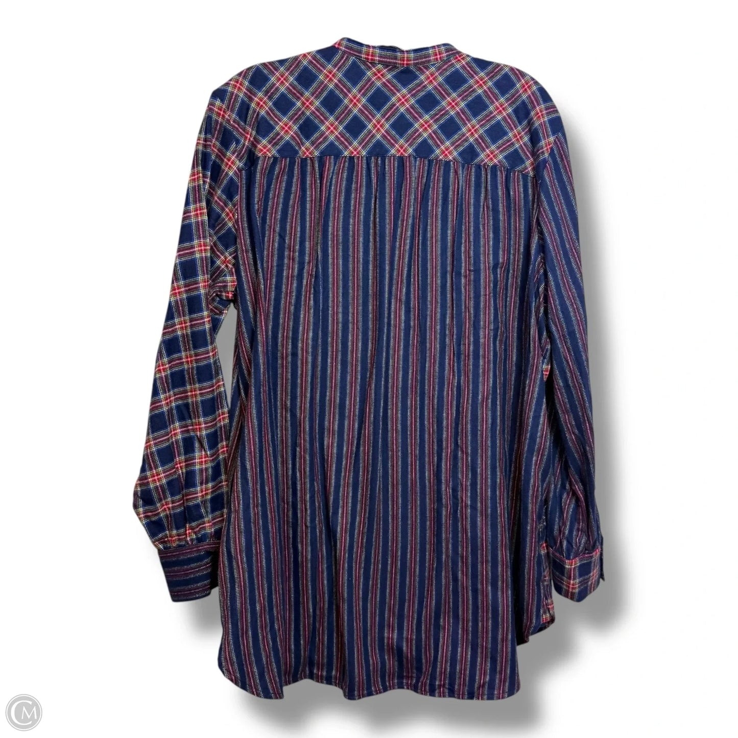 Top Long Sleeve By Lands End In Plaid Pattern, Size: Xl