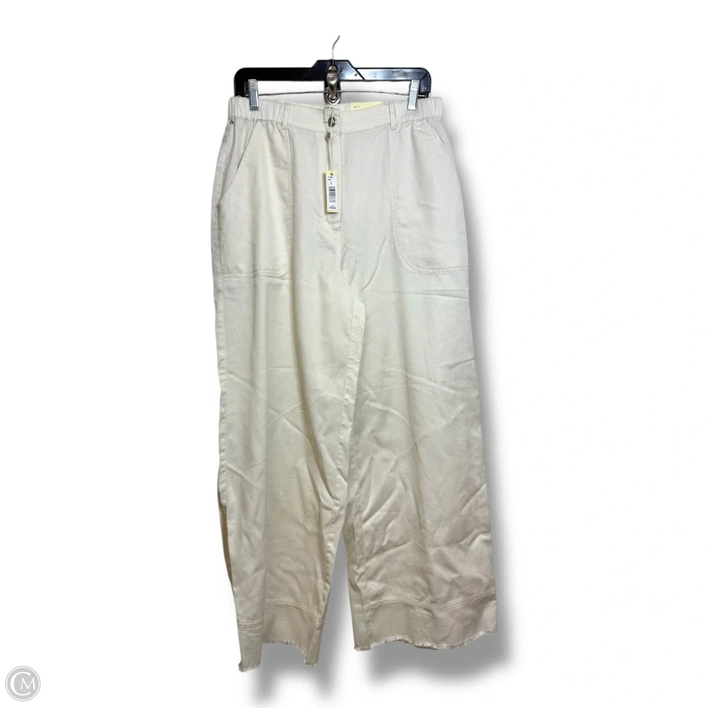 Pants high rise Wide Leg By Max Studio In Cream, Size: L