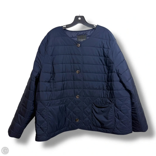 Jacket Puffer & Quilted By Talbots In Navy, Size: 3x