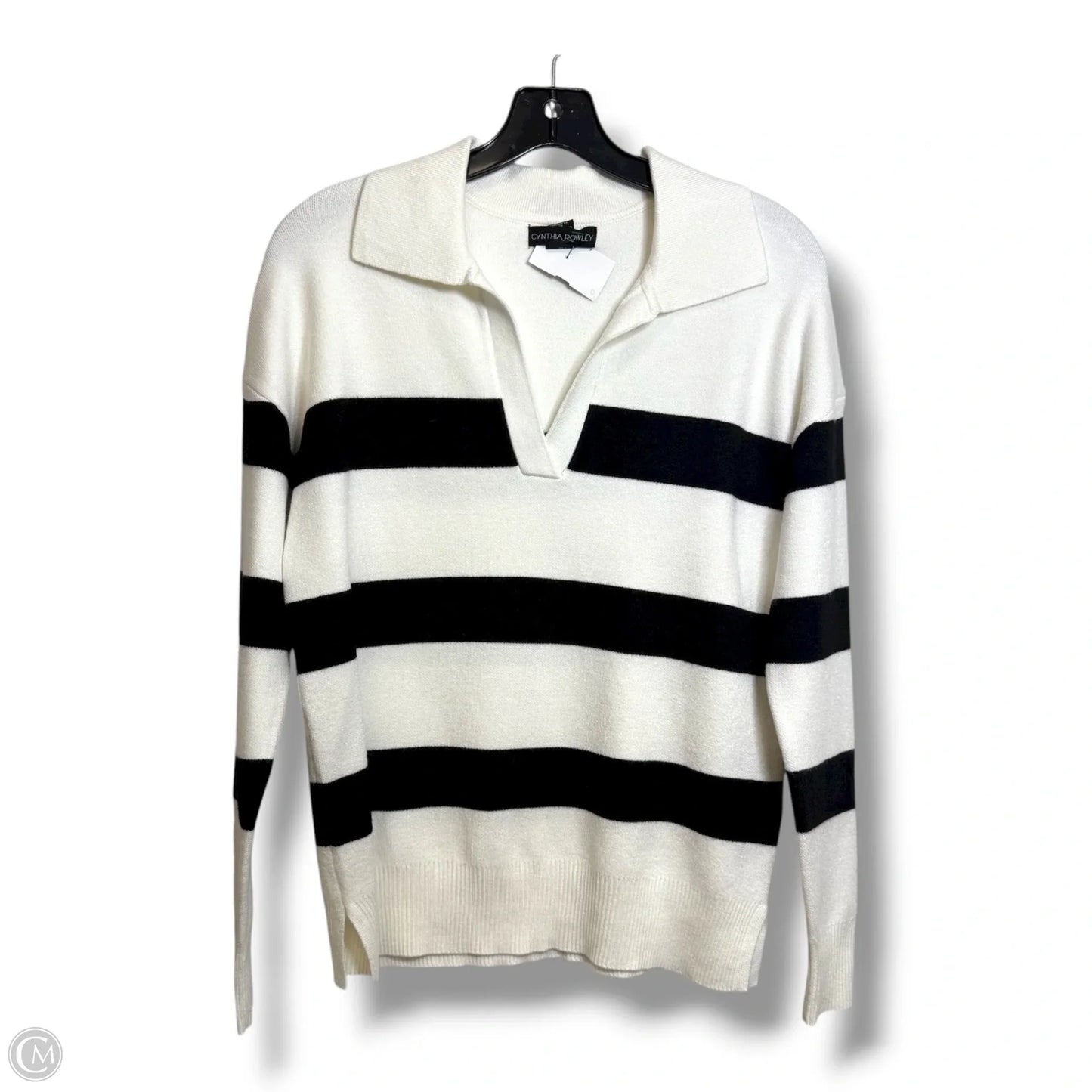 Sweater By Cynthia Rowley In Black & White, Size: S