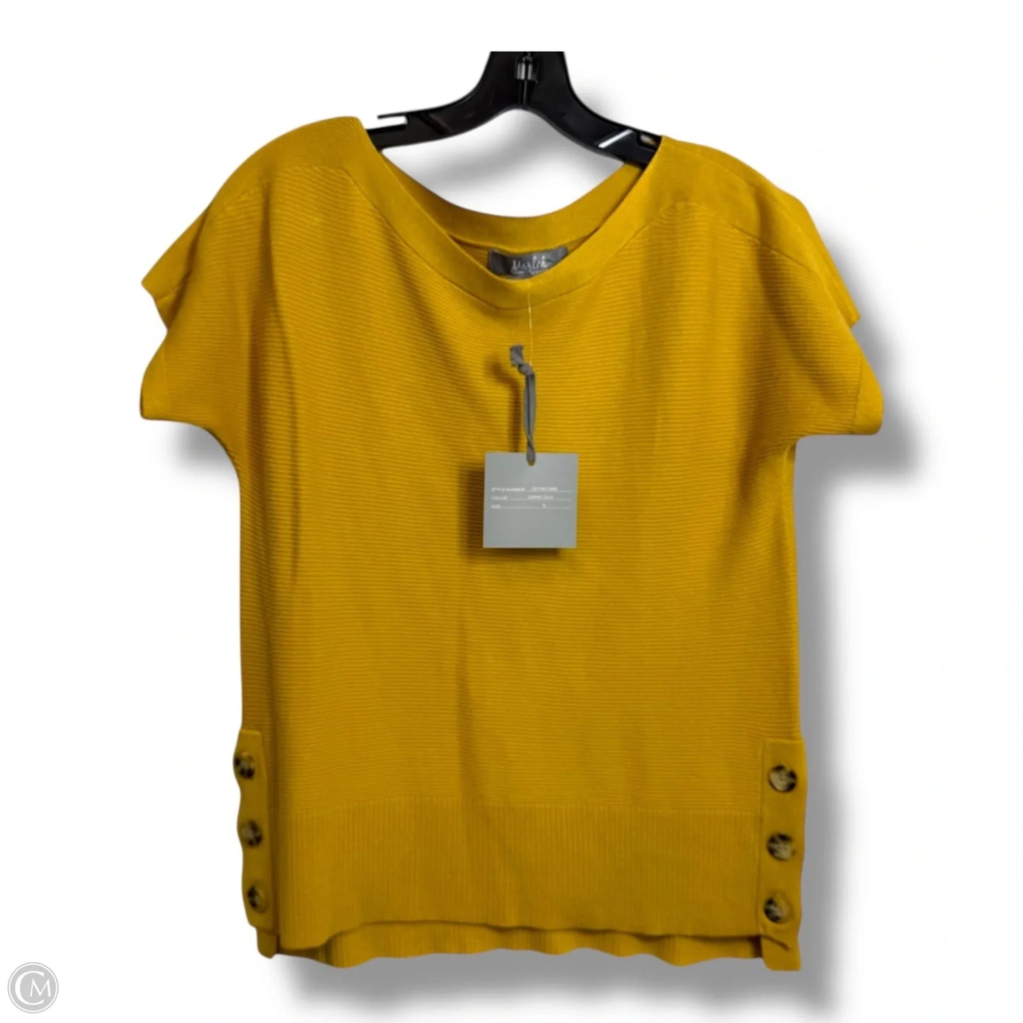 Top Short Sleeve By Marled In Gold, Size: S