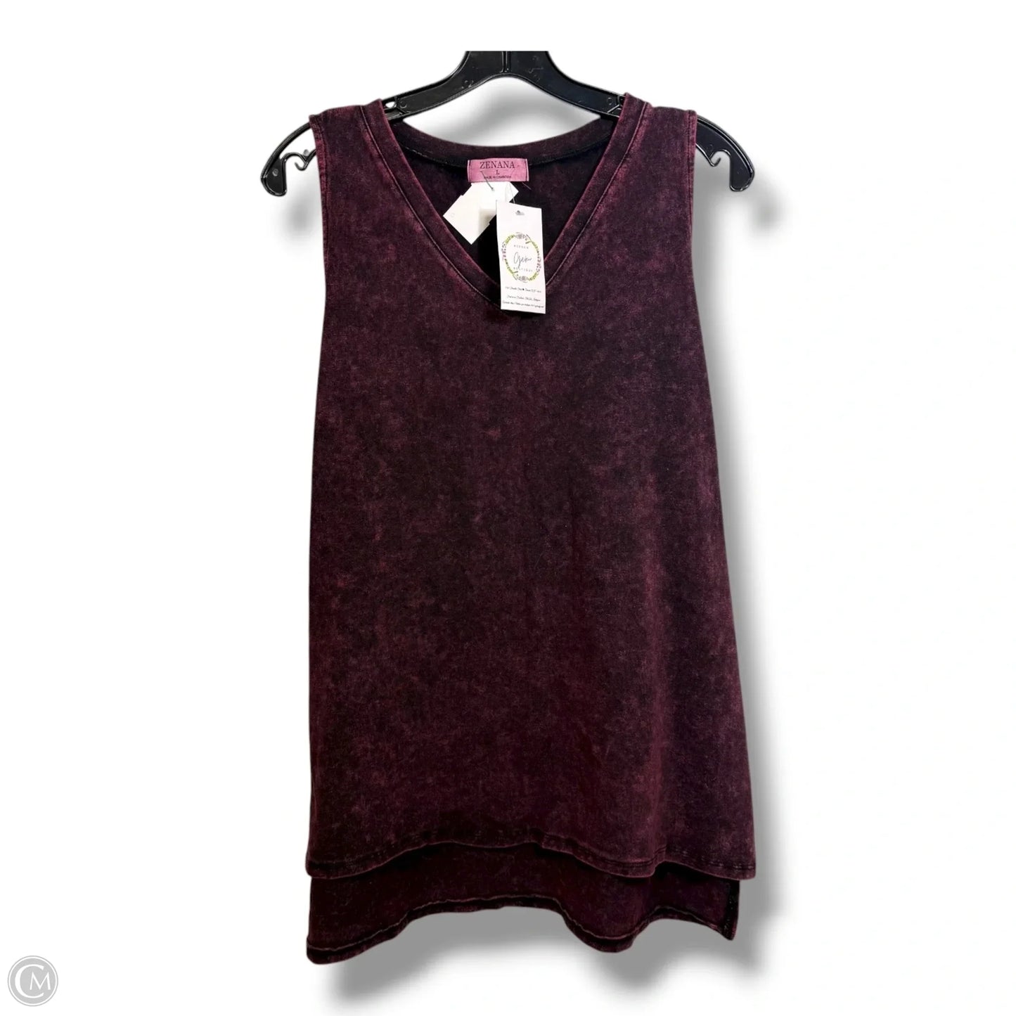 Tank Top By Zenana In Maroon, Size: L
