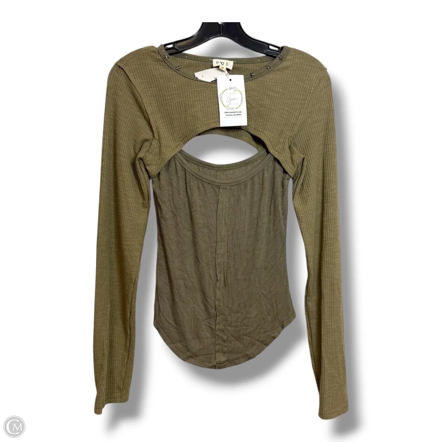 Top Long Sleeve By Pol In Green, Size: S