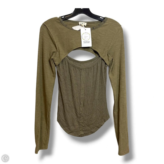 Top Long Sleeve By Pol In Green, Size: S
