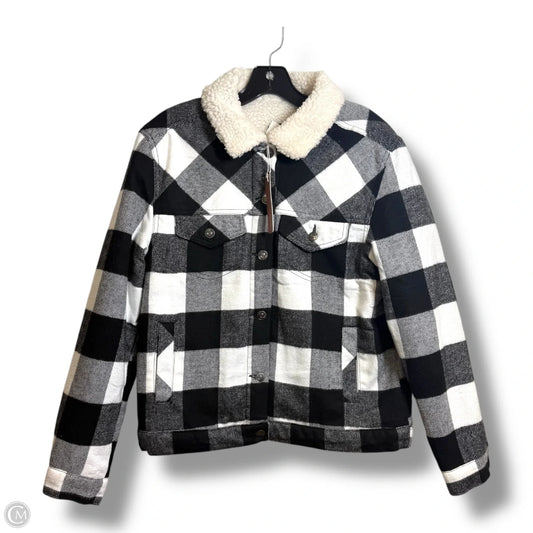 Jacket Faux Fur & Sherpa By Love Tree In Plaid Pattern, Size: M