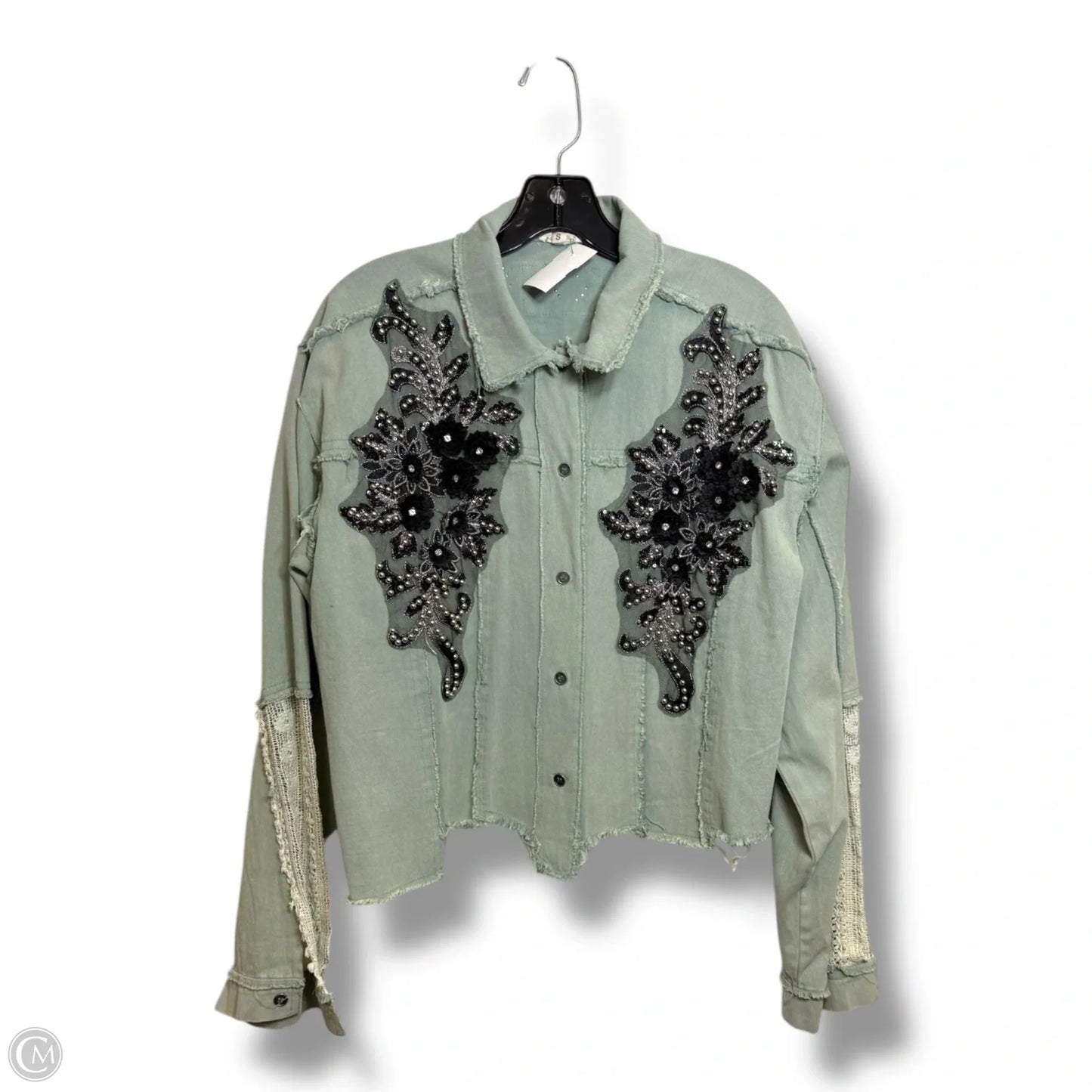 Blouse Long Sleeve By Pol In Green, Size: S