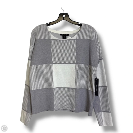 Sweater By Tahari In Grey & White, Size: S