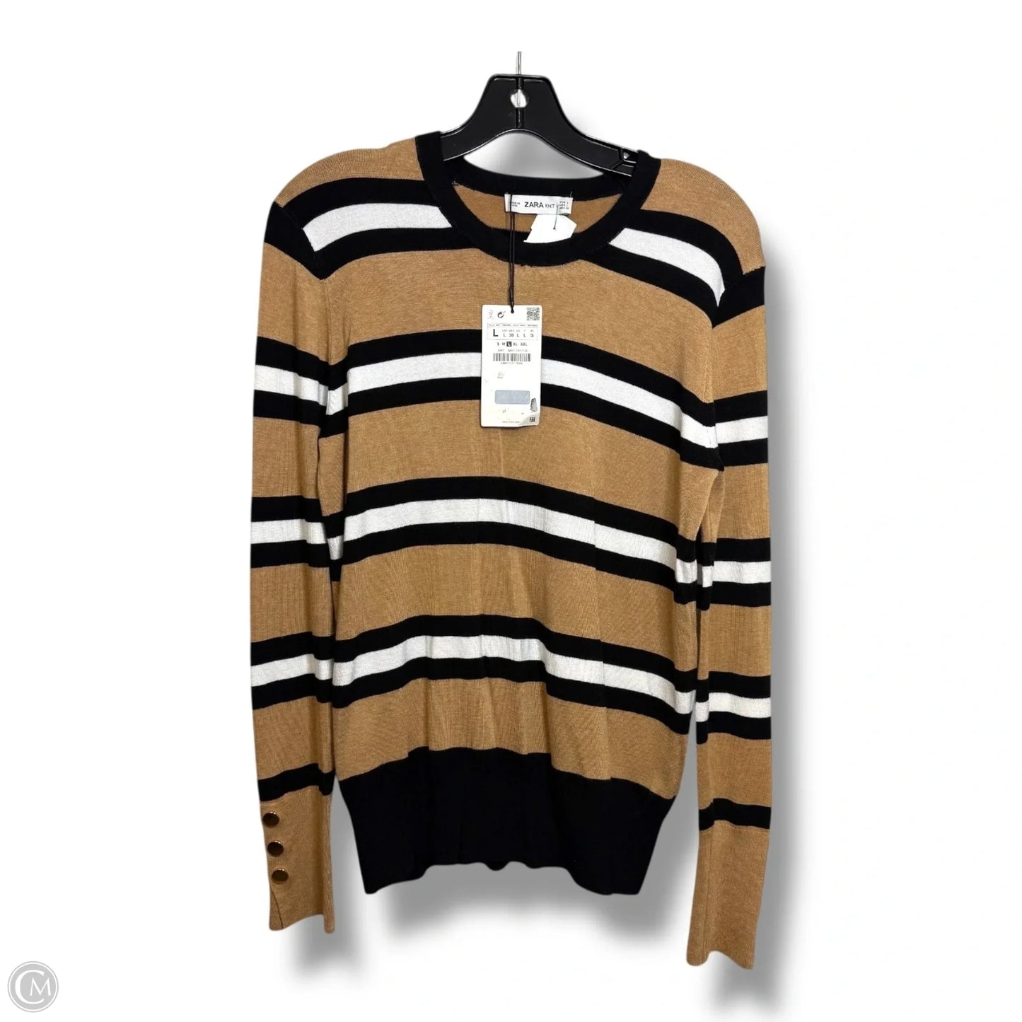 Sweater By Zara In Striped Pattern, Size: L