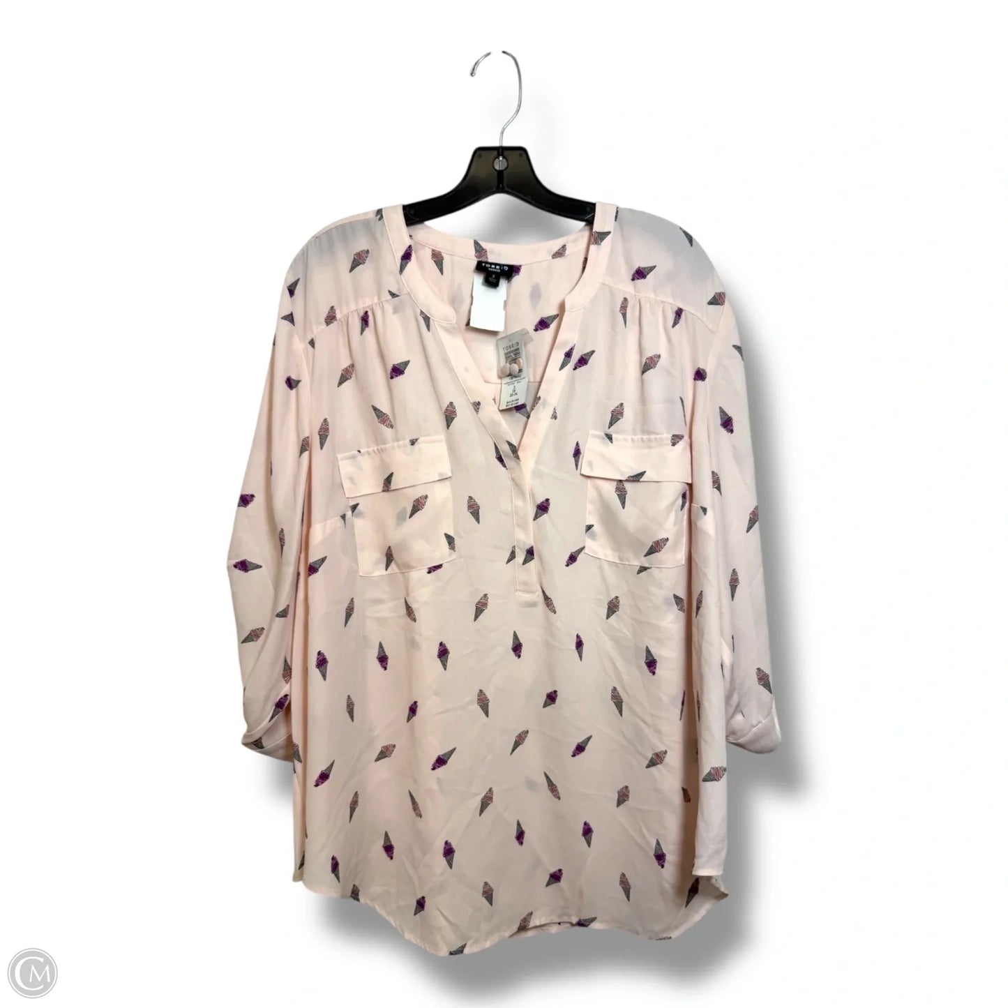 Top Long Sleeve Basic By Torrid In Pink, Size: 3x