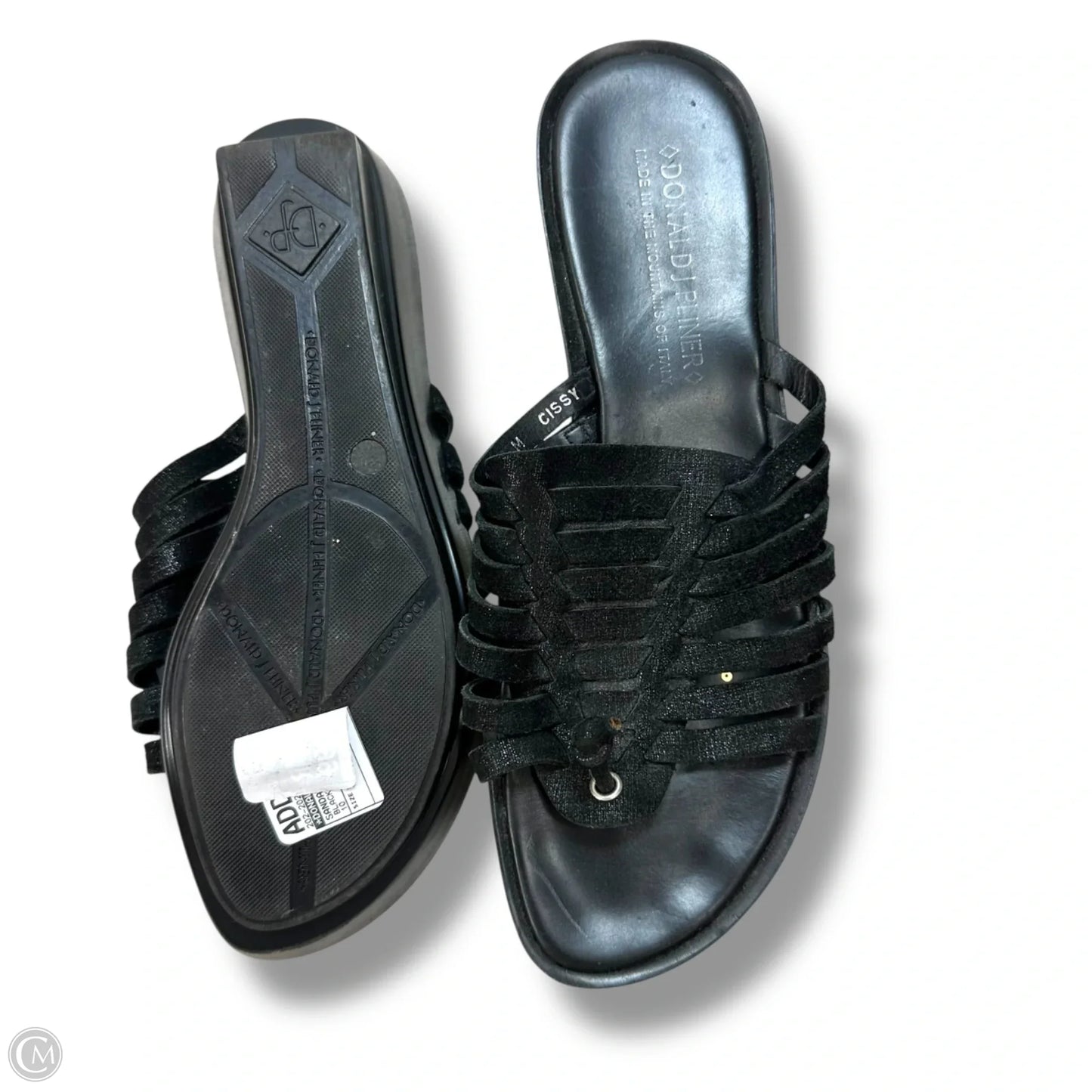 Sandals Heels Block By Donald Pliner In Black, Size: 10