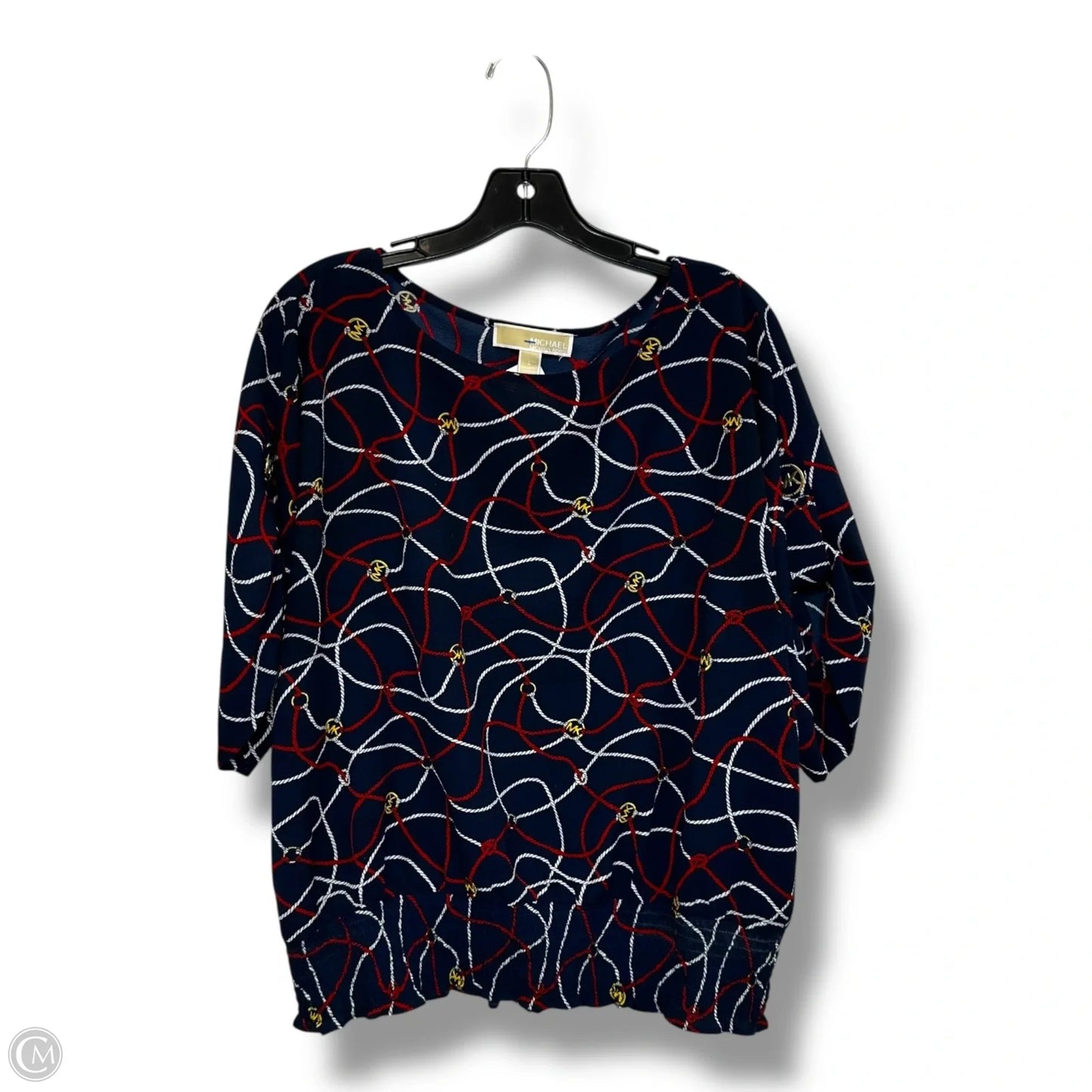 Top Short Sleeve Designer By Michael Kors In Blue, Size: L