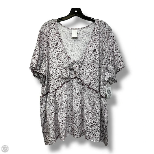 Top Short Sleeve Basic By Torrid In Purple & White, Size: 3x