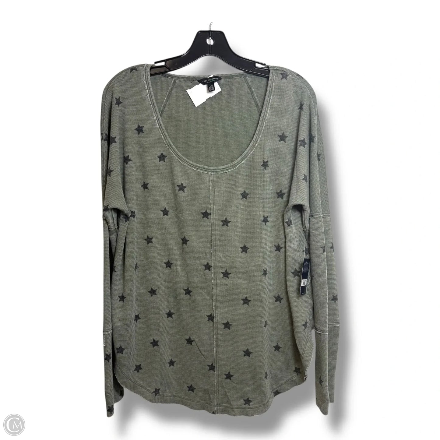 Top Long Sleeve Basic By Lucky Brand In Green, Size: L