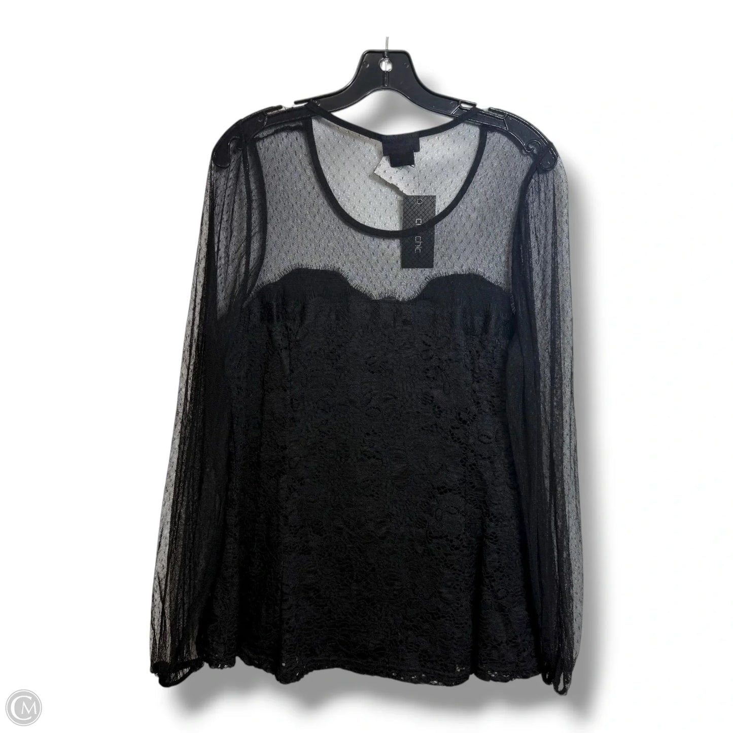 Top Long Sleeve Basic By City Chic In Black, Size: S
