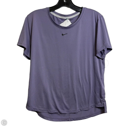 Athletic Top Short Sleeve By Nike In Purple, Size: M
