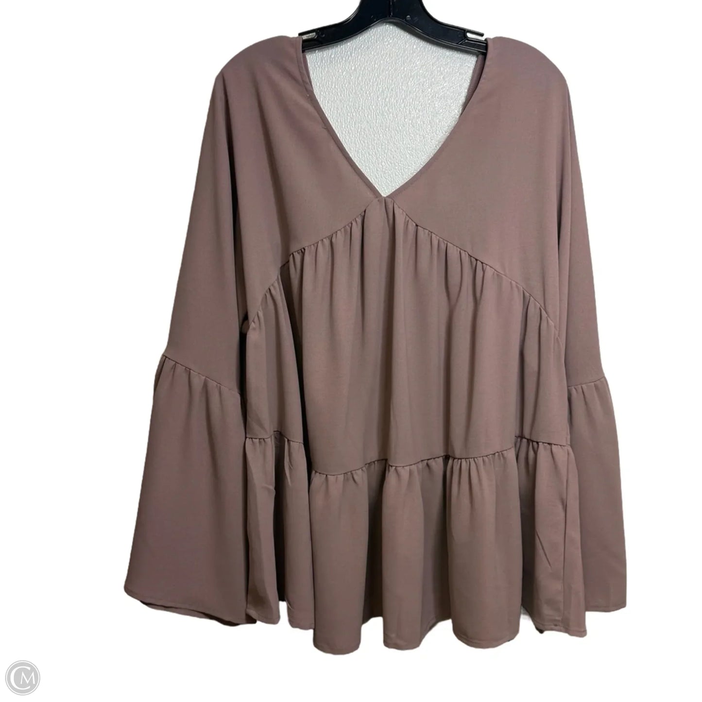 Top Long Sleeve Basic By Chicsoul In Mauve, Size: 1x