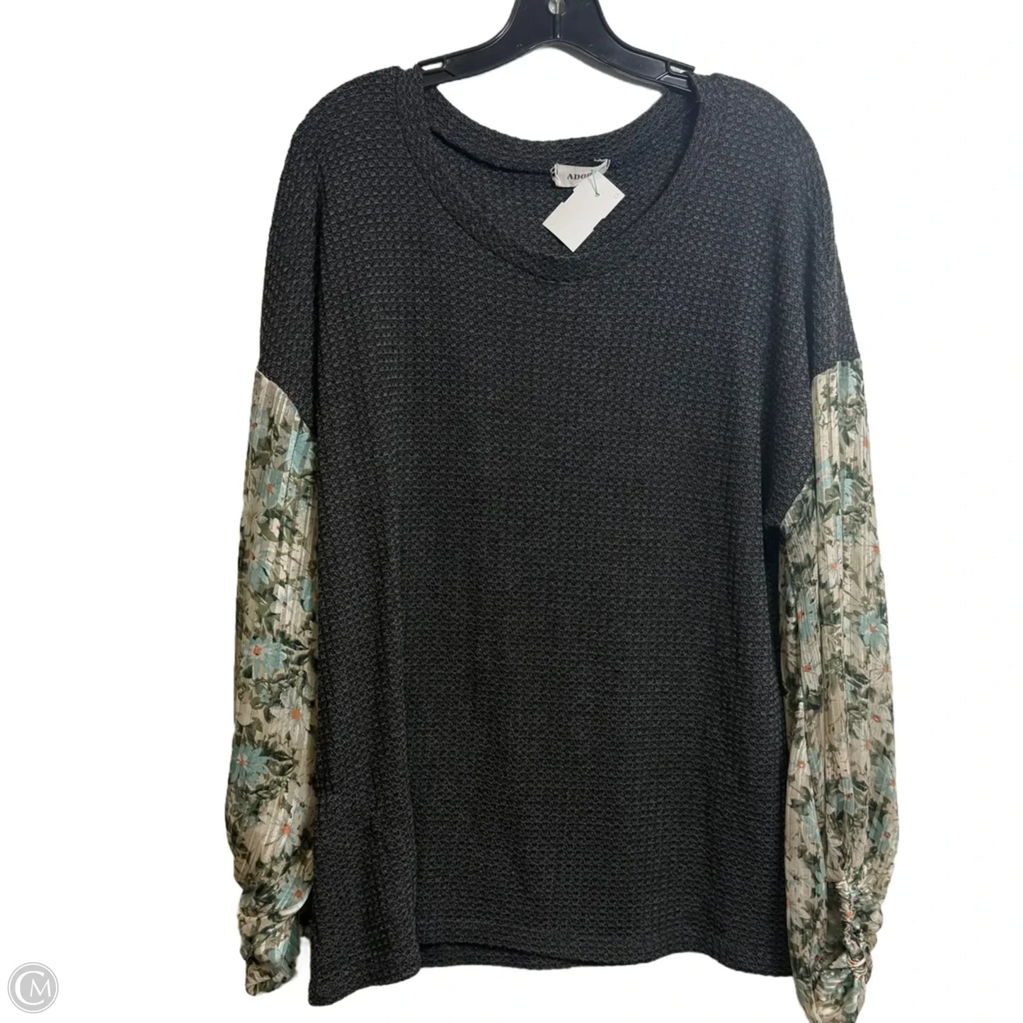 Top Long Sleeve Basic By Adora In Grey, Size: M