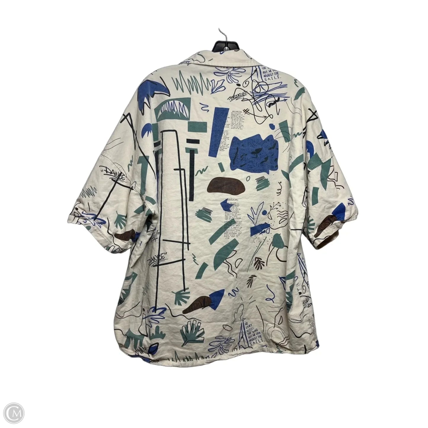 Top Short Sleeve By Clothes Mentor In Tan, Size: L