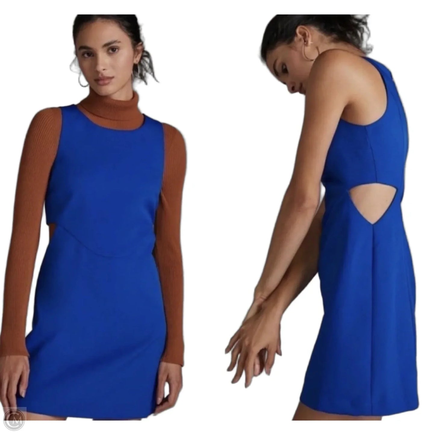 Anthropologie x Mare Mare cut-out shift mini dress By Mare Mare In Blue, Size: L
