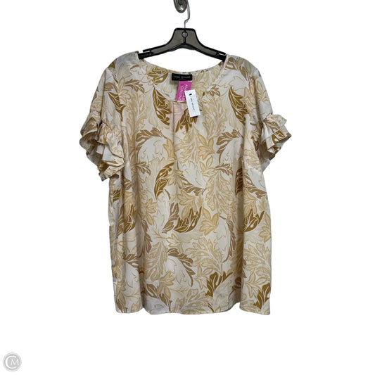 Top Short Sleeve Basic By Lane Bryant In Beige, Size: 1x