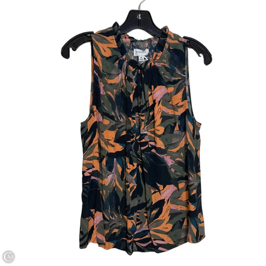 Top Sleeveless By Evereve In Grey & Orange, Size: M