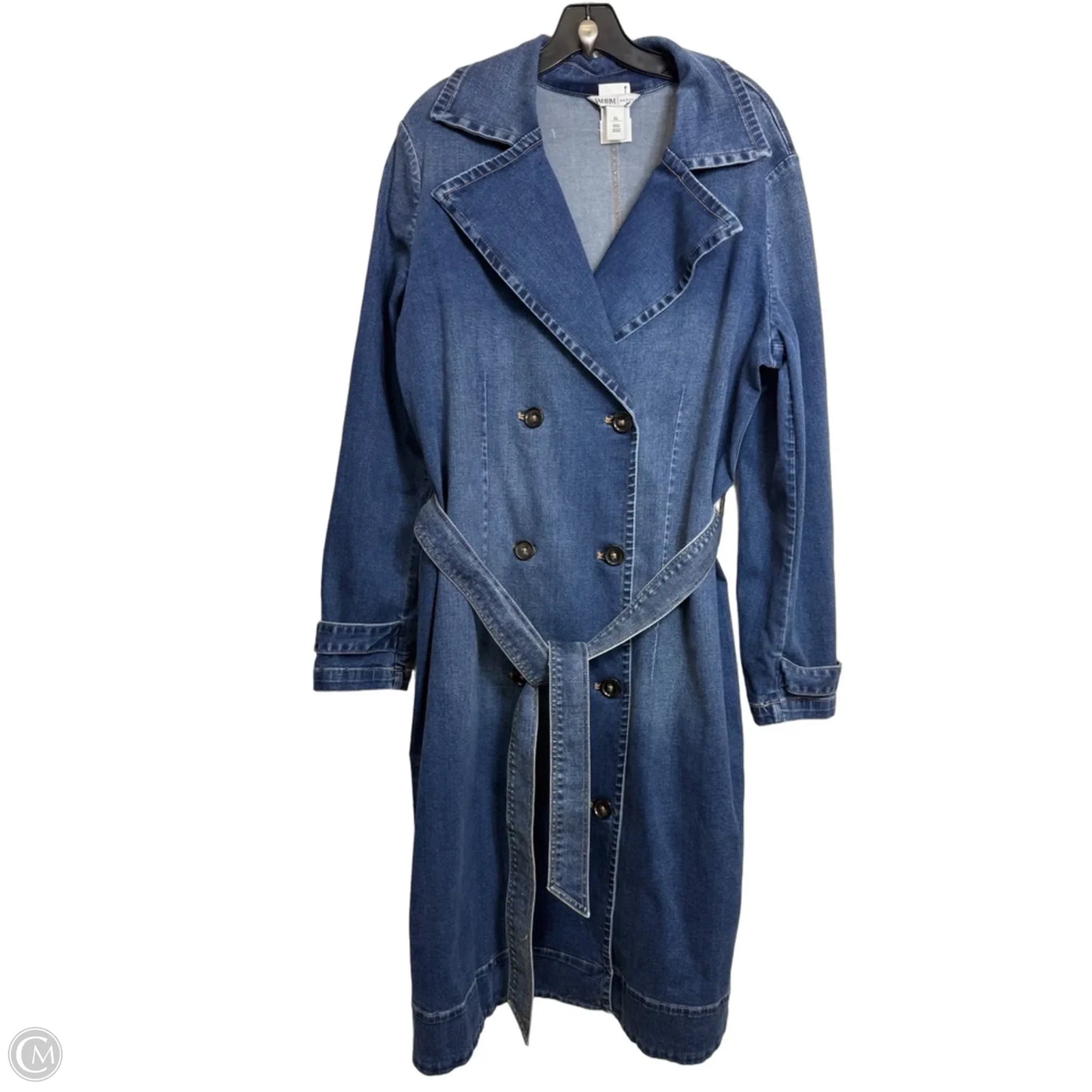 Jean Coat Casual long By White House Black Market In Blue Denim, Size: Xl