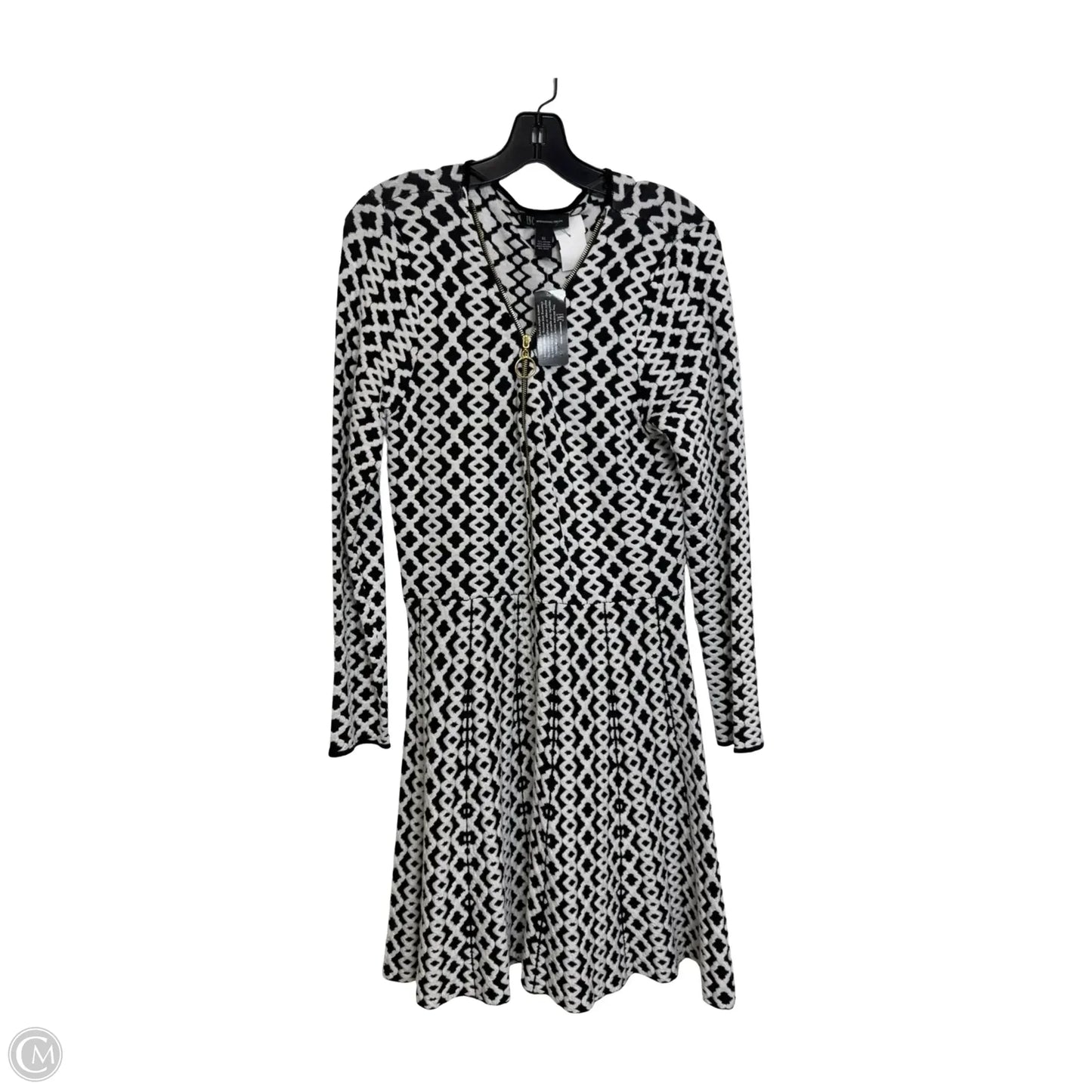 Dress Casual Midi By Inc In Black & White, Size: Xl
