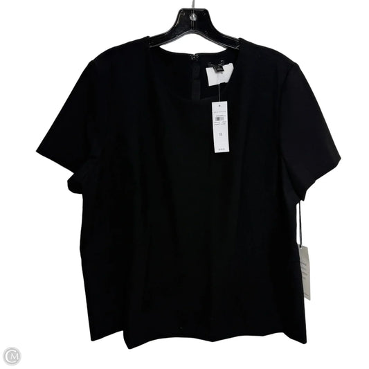Top Short Sleeve By Ann Taylor In Black, Size: 16