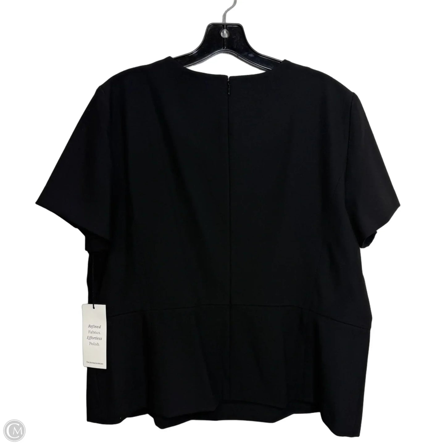 Top Short Sleeve By Ann Taylor In Black, Size: 16